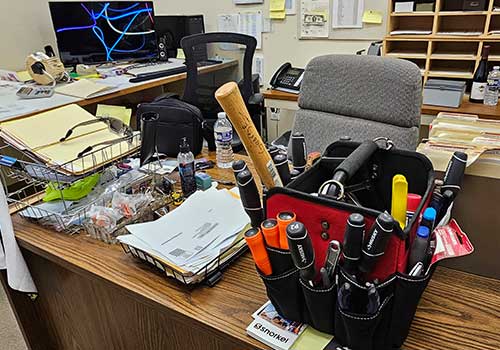 Tools on desk